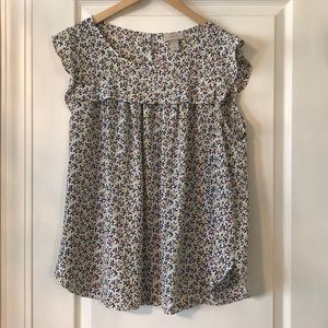 Beautiful print cap sleeve blouse